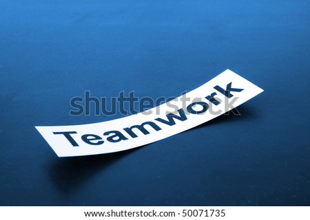 business teamwork concept shown by sheet paper with a word Stock photo © 