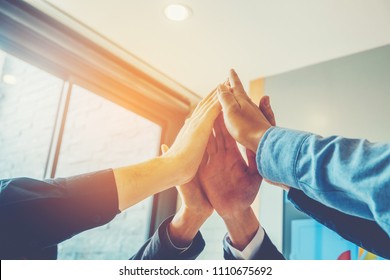 Business Teamwork Joining Hands Team Spirit Collaboration Concept