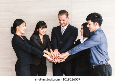 Business teamwork stack hands - Team work concept