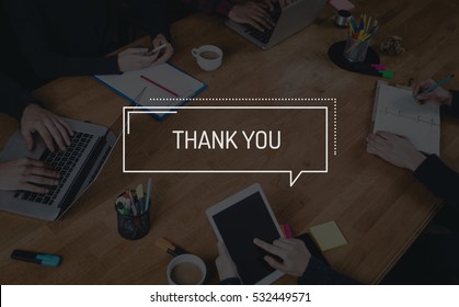BUSINESS TEAMWORK WORKING OFFICE BRAINSTORMING THANK YOU CONCEPT - Shutterstock ID 532449571