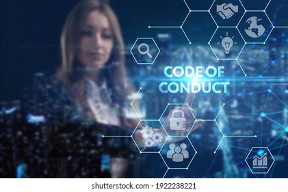 Business, technology, internet and network concept. Young businessman thinks over the steps for successful growth: Code of conduct - Shutterstock ID 1922238221