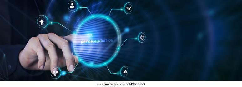 Business, Technology, Internet and network concept. The word Recommendation on the virtual screen. 