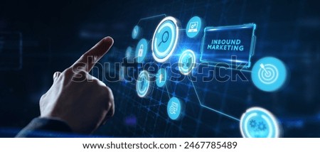 Business, technology, internet and network concept. Virtual screen of the future and sees the inscription: Inbound marketing.