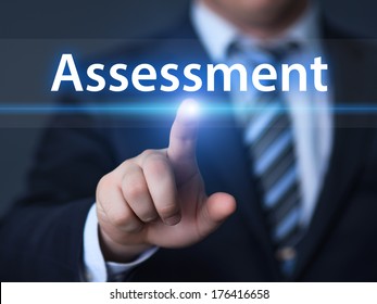 Business, Technology, Internet And Networking Concept - Businessman Pressing Assessment Button On Virtual Screens