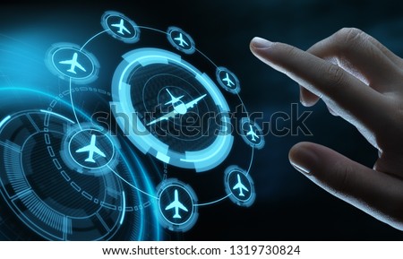 Business Technology Travel Transportation concept with planes.