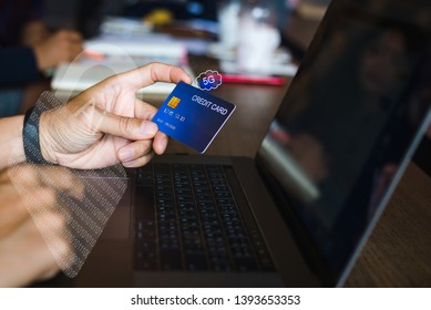 Business, technologyAi ,5G, internet and networking concept,Young man working on laptop in the office,Data Security system Shield Protection Verification