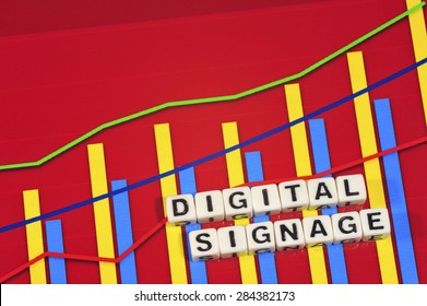 Business Term With Climbing Chart / Graph - Digital Signage