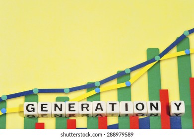 Business Term With Climbing Chart / Graph - Generation Y