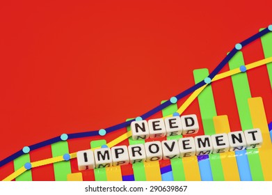 Business Term With Climbing Chart / Graph - Need Improvement