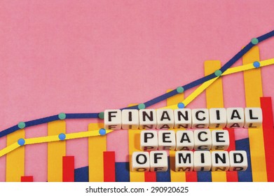 Business Term With Climbing Chart / Graph - Financial Peace Of Mind