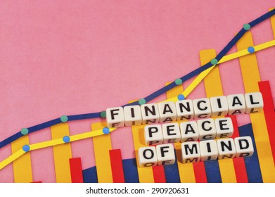 Business Term With Climbing Chart / Graph - Financial Peace Of Mind