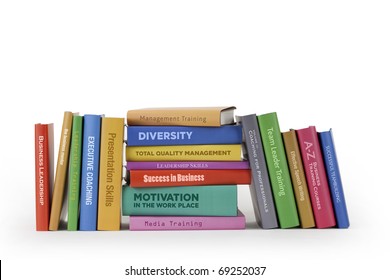 Business Training Books On White.