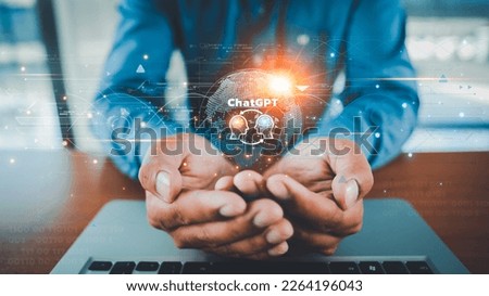 A business using computer to chatbot in system artificial intelligence chatbot application software, Chat GPT Chat intelligence , developed by OpenAI generate. Futuristic technology.