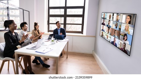 Business Video Conference Call Meeting Room Stock Photo 2139359899 