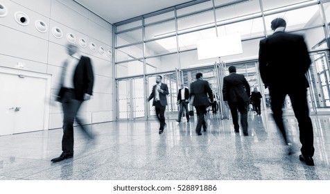 Business Visitors At A International Trade Fair