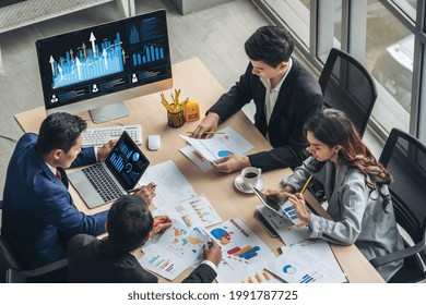 Business visual data analyzing technology by creative computer software . Concept of digital data for marketing analysis and investment decision making .