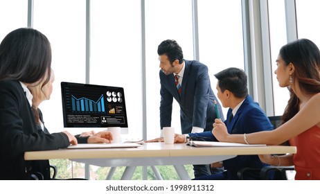 Business visual data analyzing technology by creative computer software . Concept of digital data for marketing analysis and investment decision making .