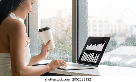 Business visual data analyzing technology by creative computer software . Concept of digital data for marketing analysis and investment decision making .