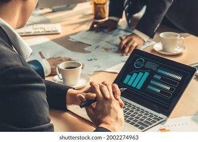 Business visual data analyzing technology by creative computer software . Concept of digital data for marketing analysis and investment decision making .