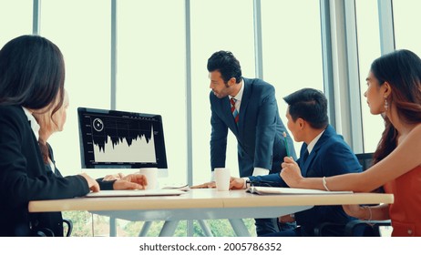 Business visual data analyzing technology by creative computer software . Concept of digital data for marketing analysis and investment decision making .