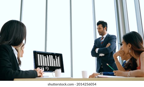 Business visual data analyzing technology by creative computer software . Concept of digital data for marketing analysis and investment decision making .