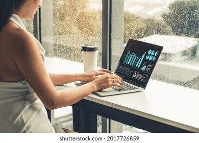 Business visual data analyzing technology by creative computer software . Concept of digital data for marketing analysis and investment decision making .