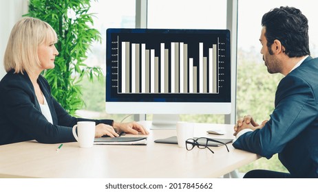 Business visual data analyzing technology by creative computer software . Concept of digital data for marketing analysis and investment decision making .
