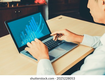 Business visual data analyzing technology by creative computer software . Concept of digital data for marketing analysis and investment decision making .