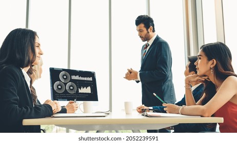 Business visual data analyzing technology by creative computer software . Concept of digital data for marketing analysis and investment decision making .