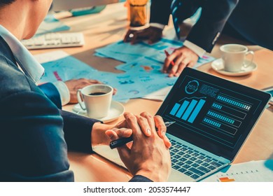 Business visual data analyzing technology by creative computer software . Concept of digital data for marketing analysis and investment decision making . - Shutterstock ID 2053574447