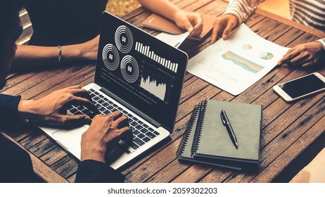 Business visual data analyzing technology by creative computer software . Concept of digital data for marketing analysis and investment decision making .