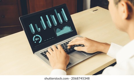Business visual data analyzing technology by creative computer software . Concept of digital data for marketing analysis and investment decision making .