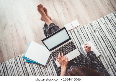 Woman Barefoot Office Stock Photos Images Photography