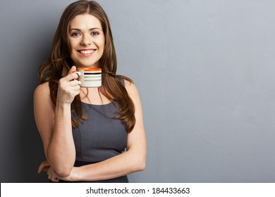 Business Woman Coffee Cup Hold.