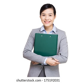 Business woman with file pad