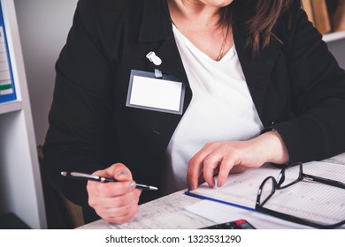 business woman hand document with coffee on desk - Shutterstock ID 1323531290