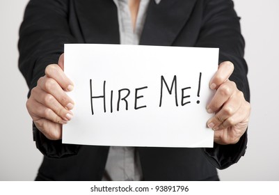 Business Woman Holding Card Board Text Stock Photo 93891796 | Shutterstock