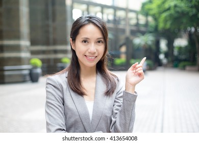 Business woman idea show finger up - Shutterstock ID 413654008