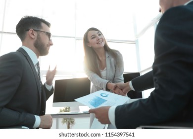 Business Woman And Investor With A Handshake.