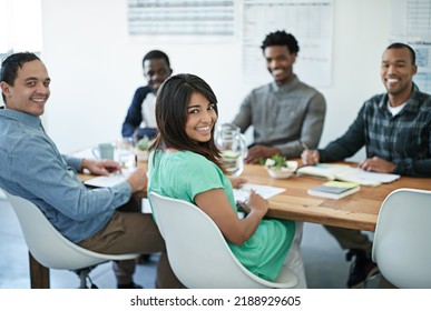 Business woman in a meeting with colleagues and team for planning, talking strategy and brainstorming in the boardroom. Portrait of a female employee discussing work and ideas during a workshop - Shutterstock ID 2188929605