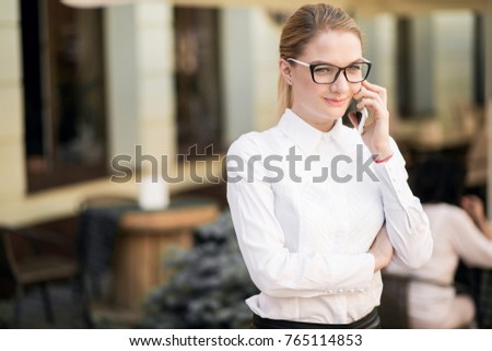 Business woman with the phone