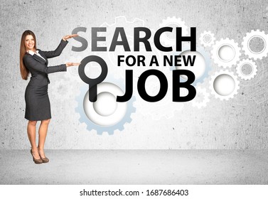 Business Woman And Search For A New Job Title