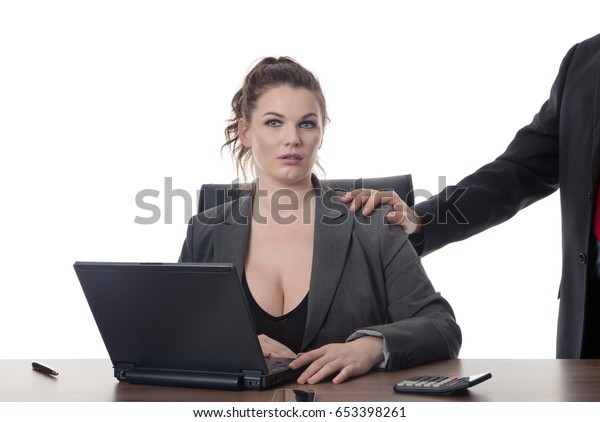 Business Woman Sitting Her Desk Being Stock Photo Edit Now 653398261