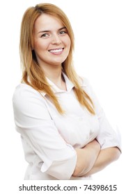 Business Woman Standing And Smiling