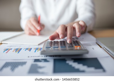 Business Woman Thinking Account, Accounting Concept