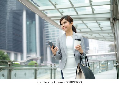 Business Woman Use Of Mobile Phone