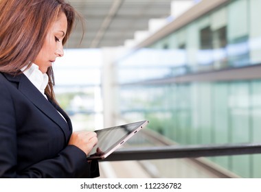 Business Woman Working With A Digital Tablet