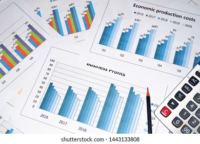 Business work, document data, graphs, graphs, marketing reports, research, development and planning for management, strategy analysis, financial accounting Business concepts in the future world