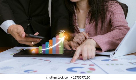 Business work graph analysis technology of profits and stock market business goals