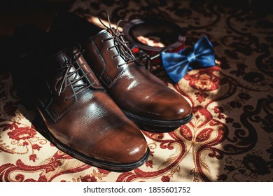 Businessman Accessories. Men's Accessories : Men's Bowtie, Shoes And Belt. Grooms Set